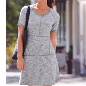 Athleta Heather gray fit and flare dress M